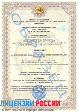 Образец разрешение Канаш Сертификат ISO 50001